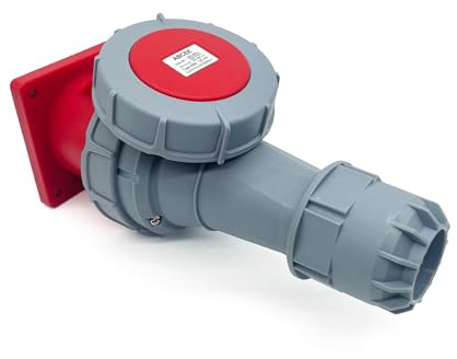 1Set 63A 5Pin Male+Famale Flush-Mounted Receptacle Connector(Compatible with 60amp),Industrial Waterproof Concealed Socket,IP67 Aviation 3Phase Plug&Socket,IEC60309 3P+N+E 6H