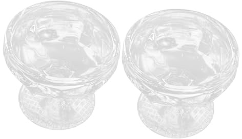 HIAKDOFT 2pezzi Ciotola in Vetro Trasparente Per Gelato Ciotole Per Dessert Delicate Coppette Per Insalata Multiuso Accessori Da Cucina Robusti e Durevoli