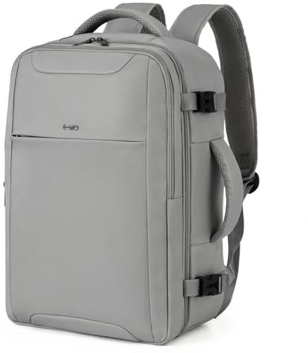 COOLIFE EasyJet Handgepäck 45x36x20, Handgepäck Rucksack Flugzeug Leicht | Handgepäck Rucksack 45x36x20 mit 15.6 Zoll Laptopfach für Kurztrips, Geschäftsreisen und Campus, Herren/Damen (Grau)