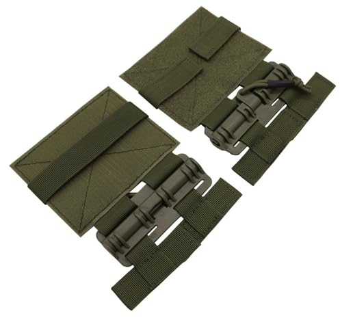 ZFFOZZ 2-teiliges Taktisches MOLLE-Westen-Schnellverschluss-Set, Set Fast Fit Molle-Seitengürtel-Kummerbundgurte für JPC CPC NCP XPC 420(Green)