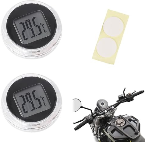 Termometro per Moto,2 Pezzi Digitale Termometro Moto,Termometros Digitale da Motos,Misuratore di Temperatura per Auto,Termometros da Incollare per Motos,per Cucina Bagno Auto
