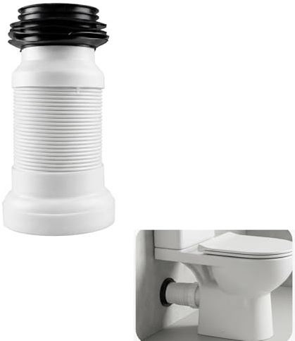 Toilet Waste Pipe Connector 250-530mm Toilet Pan Connector, Universal | Universal WC Flexible Wastes Pipes Plumbing Fittings Adjustable Length for All Standard Toilets
