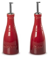 LE CREUSET Set Olio e Aceto Classic in gres vetrificato, 240 ml, Ciliegia, 91001700060000
