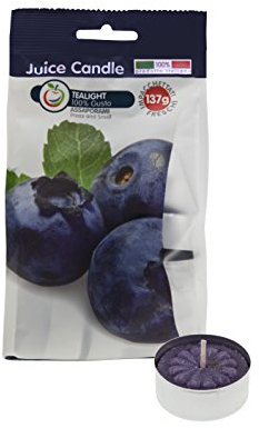 Cereria di Giorgio Succo di Candela Tealight Profumati alla Frutta, Cera di paraffina, Blu Scuro, 3.6 cm, 12 unità