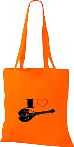Shirtstown Pochette en tissu Musique I Love Mandoline - Orange - Orange,