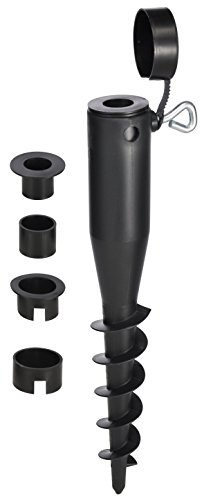 Meinposten Bodenhülse Rasendorn für Sonnenschirm Rohr 25 bis 45 mm Einschraubbodenhülse inkl. 4 Adapter