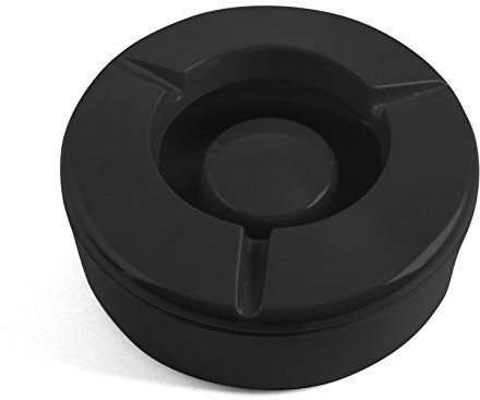 Chio 9002030 Posacenere in Melammina Antivento, 12.5 cm, Nero