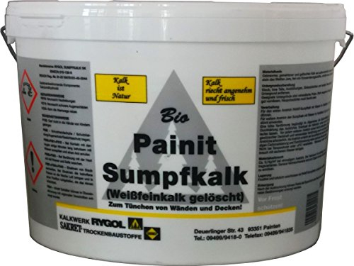 Sakret Kalkfarbe Allergikergerecht 100% Bio Sumpfkalk.10 Liter 12 Mon.gesumpft Antischimmel Frei von Konservierungsstoffen