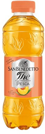 San Benedetto, Thè Freddo alla Pesca, 500 ml Bevanda Dissetante Analcolica, Gusto Fruttato, Tappo Click, Senza Conservanti e Coloranti