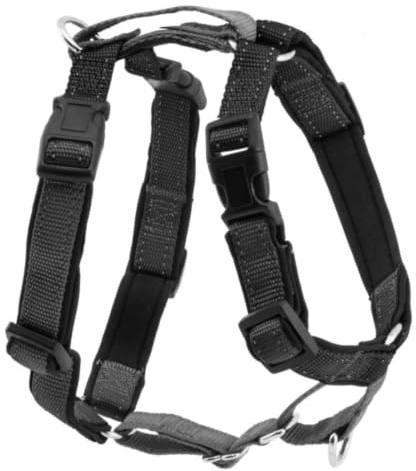 PetSafe 3-in-1 - Arnés Pectoral para Perros con Enganche Frontal - para Paseos Controlados - Negro - L