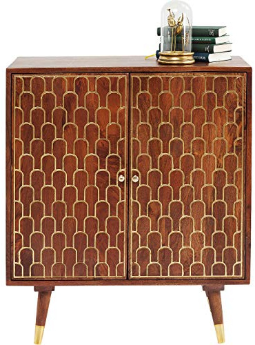Kare Design Kommode Muskat, Braun, 90x75x40 cm, Schrank, Sideboard, mit 2 Türen, schmal, Vintage, Retro, Wohnzimmer