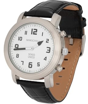 Marschall Senso Unico Deutsch sprechende Herren Armbanduhr I S-UL I Mit Touch Funktion I Für Blinde, Senioren und Demenzkranke I Datum- und Zeitansage I Edles Lederarmband