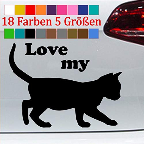generisch Katzen Aufkleber Sticker Mimi Liebe Meinen Kater Auto Kleber Tierliebe 70-Schwarz 8x6cm