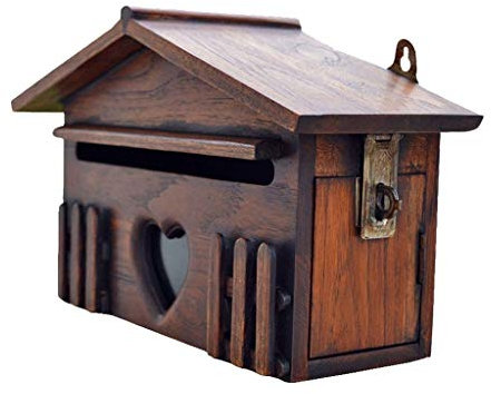 KONGY Briefkasten, Wandmontage Multifunktion Letterbox Außendekoration Amerikanischer Retro Holz Wetterresistent Briefkasten Letterbox