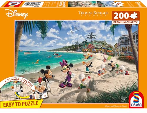 Schmidt Spiele 56559 Thomas Kinkade, Thomas Kinkade, Disney, Mickey and Minnie in Florida, 200 Teile Puzzle