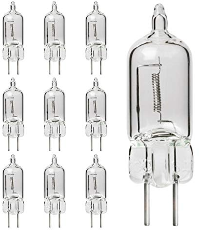 GoodBulb 35-Watt JC Light Bulb GY6.35 Base 12V High Output Halogen Light 3000K Soft White Color Clear Finish 2000 Life Hours Pack of 10 Bulbs