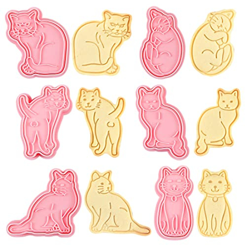 Ausstechform Katze, Ausstechformen Katze, 6 Stück Ausstecher Plastik, Plätzchen Ausstecher 3D, Plätzchenausstecher Kinder, Kunststoff Keksausstecher, Tiere Kekse Deko