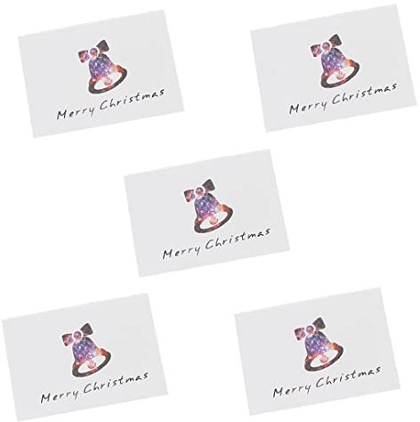 10 Mini-Grußkarten mit Sternenhimmel, exquisite Weihnachtskarte, farbige gefaltete Wunschkarten für Frohe Weihnachtsglocke