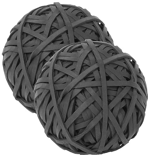 Rubber Bands Ball Size 33 Elastic Bands Balls 2 Pack About 260pcs Black | Rubber Bands Black for Office Supplies School Home Strong