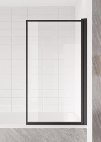 Badewanne Medal 5mm mit Nanobeschichtung 60 x 140cm Matt schwarz Duschwand Duschabtrennung Badewannenaufsatz