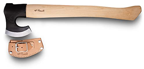 H. Roselli axt R850 aus Carbon-Stahl mit langem Schaft aus Birke, Outdoor-Axt für Garten, Wald & Camping.