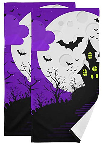 2Er Duschtücher Set Spukhaus Voller Moom Strandtücher Kinder Camping Handtuch Tragbares Mikrofaser Strandtuch, Für Wandern, Yoga, 70x40cm
