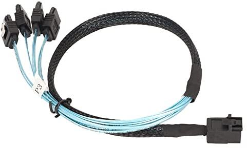 Hosie Cable Mini SAS HD a SATA, Línea de Datos de Matriz de Disco Duro de Servidor de PVC de Doble Canal de 12GBPS 7 Contactos para Fábrica (1 m/39,4 pulgadas)