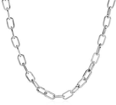 KunBead Jewelry Silver Paperclip Chain Birthday Necklace Chunky Link Necklace for Mum Daughter Sister Nana Grandma