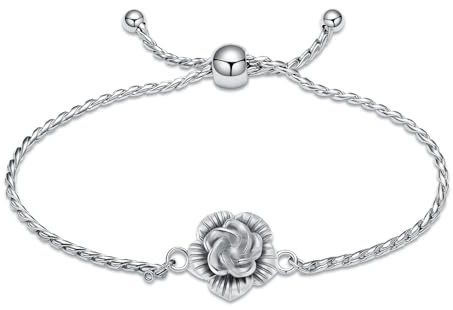 VCCWYQK Rose Blume Urne Armband für Asche für Frauen Einäscherung Urne Schmuck für Asche Einstellbar Memorial Keepsake Rose Armband Urne Armspange Asche-Halter