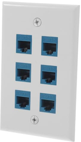 jojofuny 1satz Wand Ethernet Panel Port Netzwerkdose Einfache Installation Für Büros Und Zuhause Kompatibel Mit Cat Kabeln Platzsparendes Design Kein Werkzeug Erforderlich