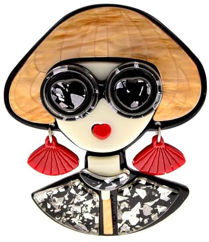 Broches Broches de fille modernes for femmes, vêtements en acrylique, lunettes, figurines de dessin animé, broches à revers, Badges féminins, bijoux de fête Vetement