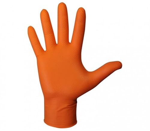 JUBA Guantes de nitrilo Agility Grip Naranja Sin Polvo 50 Unidades - Marca EAN: 8423752239573 - Talla: 11