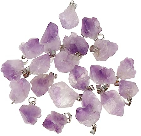 HOODANCOS 60stücke Amethyst Für Schmuckherstellung Natürliche Edelstein Charms Schmuck Zubehör Unregelmäßige Form Für Halsketten Armbänder Schlüsselanhänger Und Mehr