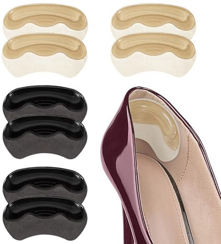 Semelle Chaussure Trop Grande，4 Paires Coussinet Talon Chaussure，Antidérapants Auto Adhésif Protection Talon Chaussure, Chaussure Trop Grande Disponible Pour Hommes et Femmes (Beige + Noir)