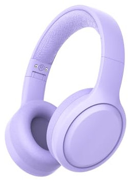 Xunpuls Kids Bluetooth Headphones,Foldable On Ear Wireless Headphone,Stereo Sound with MIC,10H Playtime,Bluetooth 5.3,Kids Wireless Headphones Over Ear for Kid Adult School Online Class (Purple)