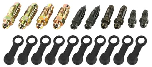 Laroal 10 Stück Entlüftungskappe für hydraulische Bremsen, Motorradschrauben, Abdeckbolzen, Entlüftungsschrauben, passend für Hauptbremszylinder von Motorrädern, M6, M7, M8, M10, Verschiedene Größen