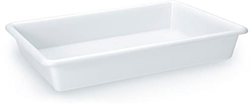 Tradineur - Pack de 4 bandejas frigoríficas de Almacenamiento, plástico, Reutilizables, Servir Comida, Fabricado en España - 13 litros - 54 x 39,5 x 8,5 cm - Blanco