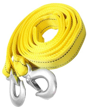 MUELODSIC Correa de Remolque de Nylon Resistente con Gancho Metálico Sólido Cuerda de Arrastre para Coches y Camiones Metros Doble Capacidad Toneladas Seguro para Emergencias y Rescates