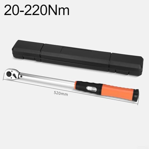 Jeu de clés dynamométriques réglables 6,35 mm, 1,27 cm, mécanisme à cliquet à 72 dents, outils automobiles, construction en métal de haute précision, orange argenté, 5-25 Nm, 10-60 Nm, 20-220 Nm