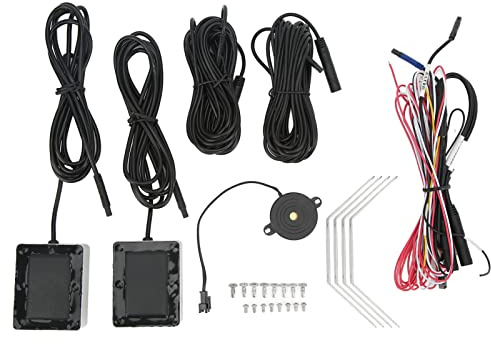 Jenngaoo Système de Détection d'angle Mort 24GHz, de Surveillance Automobile avec Alarme Visuelle et Sonore, Capteur Intelligent Étanche IP67 pour Aide au Changement de Voitu