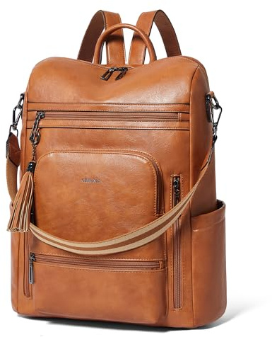 Shrrie Zaino per laptop in pelle vegana per le donne Zaino da lavoro da 15,6 pollici Borsa di viaggio di moda per il lavoro del college