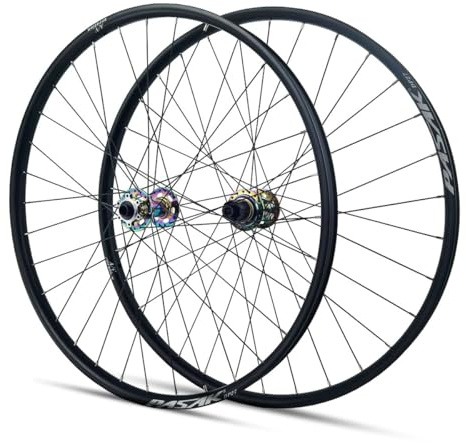 Fahrrad-Laufradsatz, Vorder- Und Hinterrad 26/27,5/29 Zoll Mit Steckachse, Felgen Aus Aluminiumlegierung, Scheibenbremse, 32-Loch-Naben for 8- Bis 12-Gang-Kassette(110/148,29)