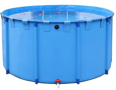 Piscina pieghevole per cani e pesci in tela resistente, in PVC, per esterni, per il bagno di animali Koi Bing e i bambini (grande, 1,2 x 0,6 m), pieghevole e portatile