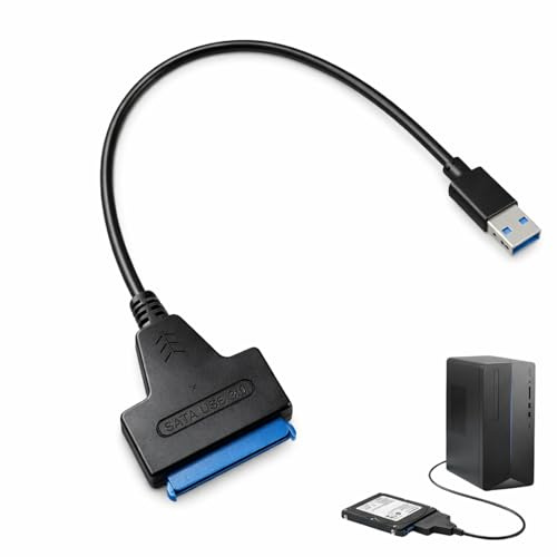 Yowfond 1 adattatore USB 3.0 a SATA III - per 2,5 pollici SSD/HDD, trasmissione dati ad alta velocità, compatibile con Windows/Mac OS