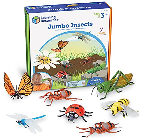 Learning Resources Jumbo Insects - Animal Toys for Kids, Toddler Preschool Science, Fine Motor Skills, Gifts for Boys and Girls, Ages 3+