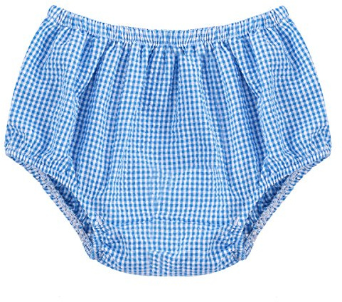 IWEMEK Toddler Baby Girls Boy 1st 2nd Birthday Cake Smash Outfits Cotton Basic Diaper Cover Nappy Bloomers Under Shorts Briefs Panty PP Underwear Swim Dance Panties for Photo Shoot Blue Plaid