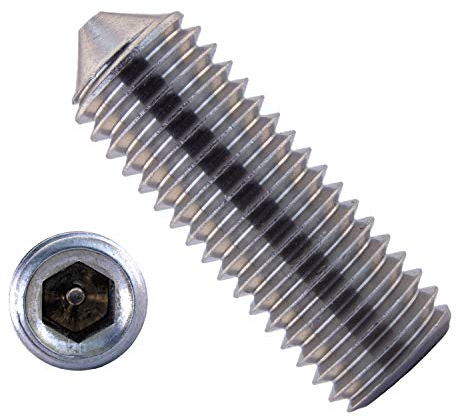 Gewindestifte mit Innensechskant u. Spitze M6x6 mm aus Edelstahl A2 (50 Stück) | DIN 914 - Madenschrauben - Wurmschrauben von MESAROS®
