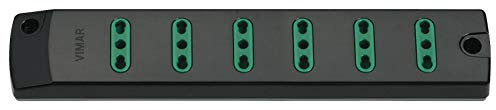 VIMAR FP00406 Presa mobile multipla 2P+T 16 A 250 V,con 6 uscite Bpresa SICURY standard italiano tipo P17/11, fornita senza cavo, nero