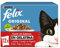 PURINA FELIX Gelatine, Nassfutter für Katzen, Erwachsene, Fleischsortiment, 6 Packungen mit 12 Beuteln à 85 g, 72 Beutel