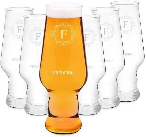 Maverton Ensemble de Chopes à Bière Personnalisées de 0,4l | 400ml, Verres de haute qualité avec gravure pour homme, Cadeau pour tous les amateurs de bière, Monde